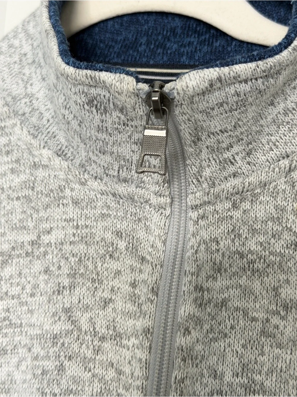 Nautica Men's Gray Heathered Quarter-Zip Sweater Fleece Pullover